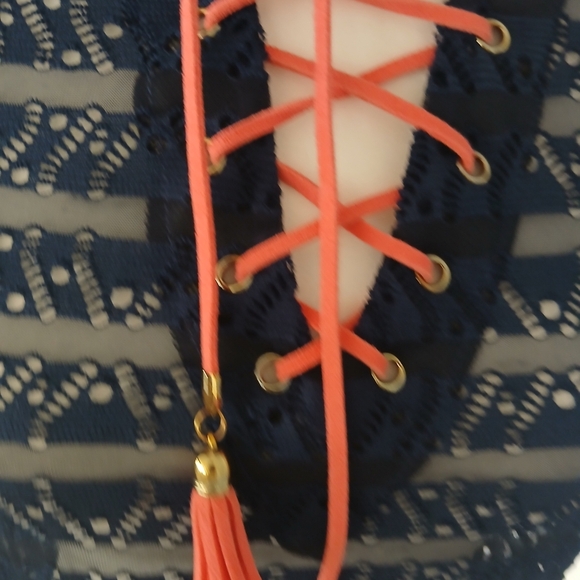 Ingear Resort Beach Coverup Hooded Navy Sz M. FL - Picture 3 of 9